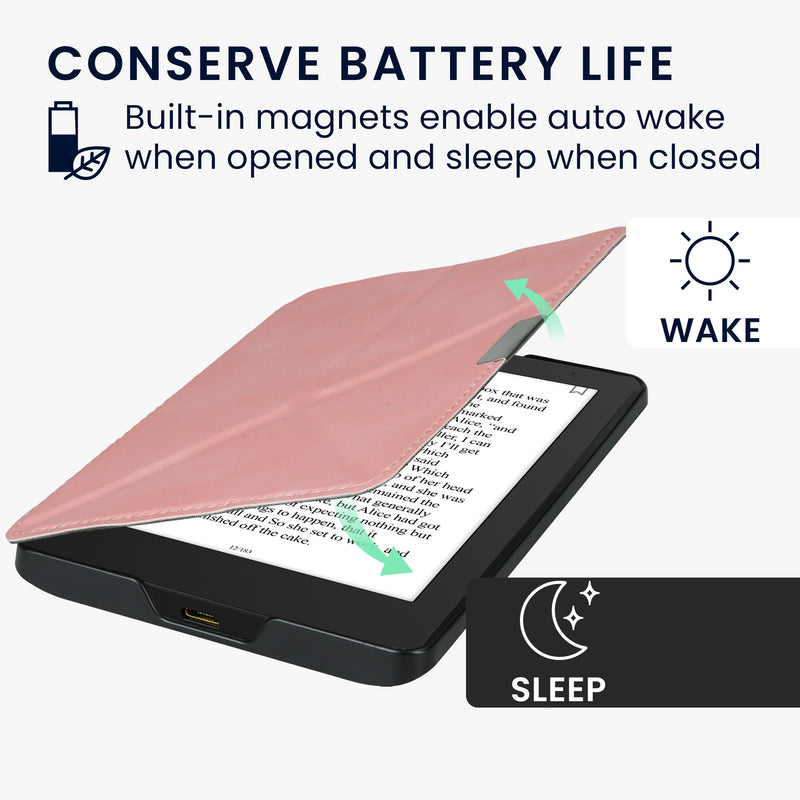 kwmobile Schutzhülle für Kobo Aura Edition 2 Hülle - Case - eReader Klapphülle mit Auto Sleep Funktion - Cover mit Ständer