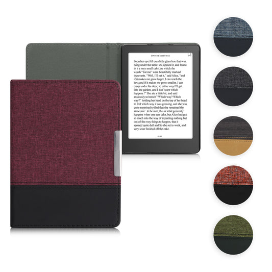 kwmobile Hülle kompatibel mit Kobo Aura Edition 2 - Canvas eReader Schutzhülle Cover Case - Dunkelrot Schwarz Dunkelrot  [dsg02]