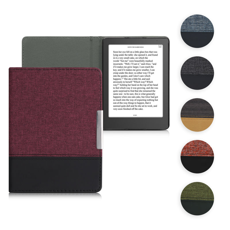 kwmobile Hülle kompatibel mit Kobo Aura Edition 2 - Canvas eReader Schutzhülle Cover Case - Dunkelrot Schwarz Dunkelrot  [dsg02]