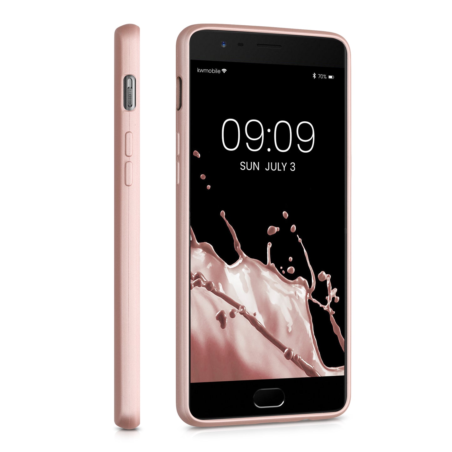 kwmobile Handyhülle für OnePlus 3 / 3T Hülle - Silikon Case metallisch schimmernd - Schutzhülle Cover