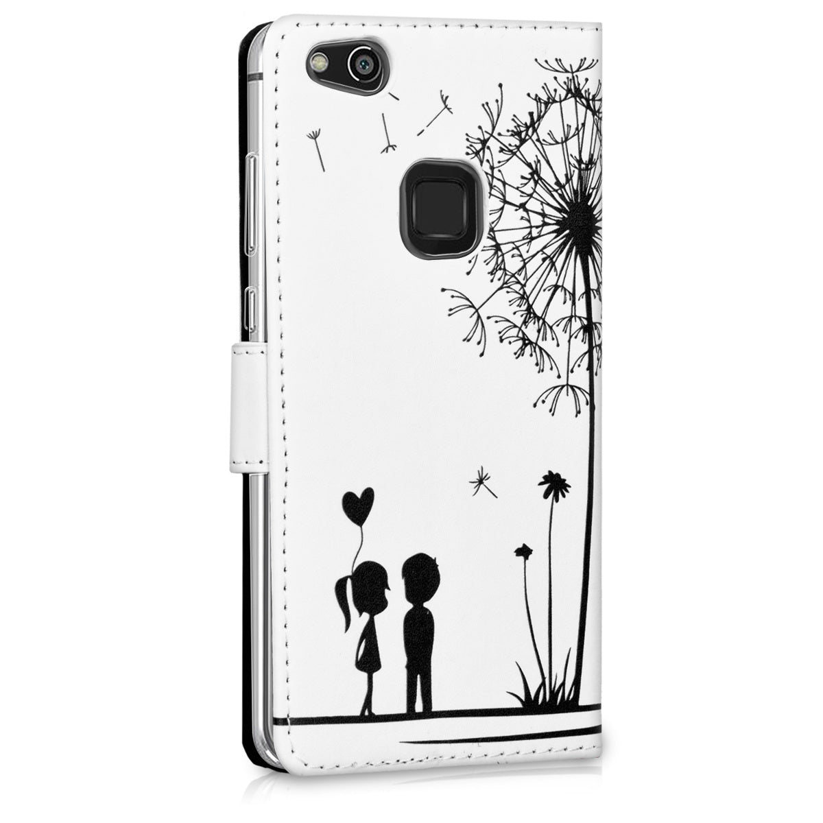 kwmobile Wallet Case kompatibel mit Huawei P10 Lite Hülle - Cover mit Ständer und Kartenfächern