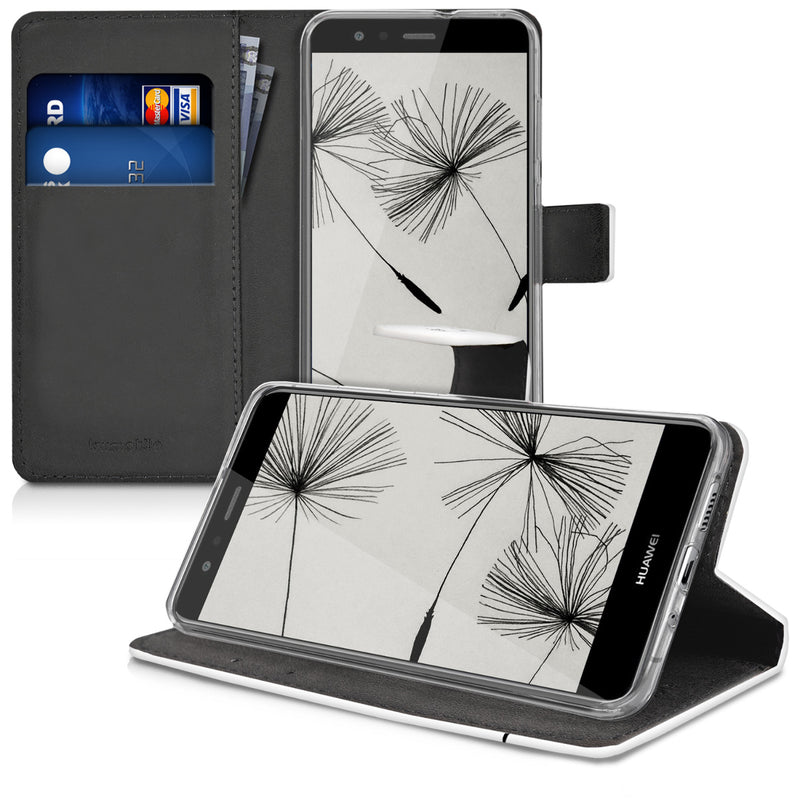 kwmobile Wallet Case kompatibel mit Huawei P10 Lite Hülle - Cover mit Ständer und Kartenfächern