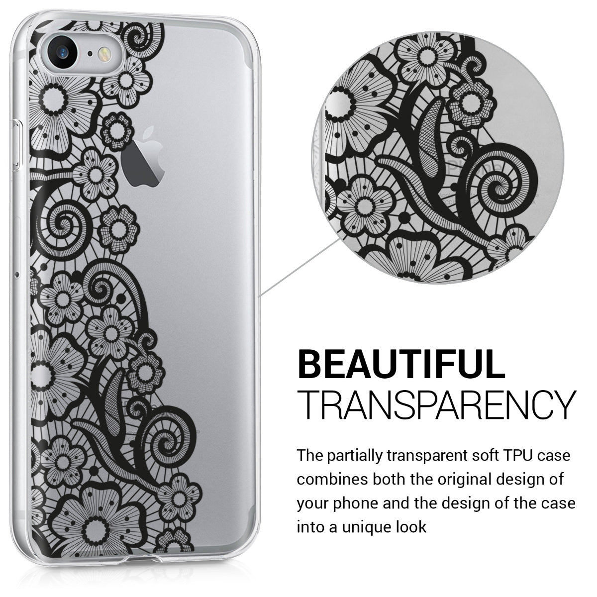 kwmobile Case kompatibel mit Apple iPhone SE (2022) / iPhone SE (2020) / iPhone 8 / iPhone 7 - Hülle Silikon transparent