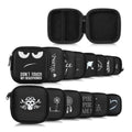 kwmobile In-Ear Kopfhörer Tasche - In Ear Headphones Schutztasche - Earphones Etui Case Cover Hülle für Kopfhörer Katze Meow Grau Schwarz Grau  [dsg02]