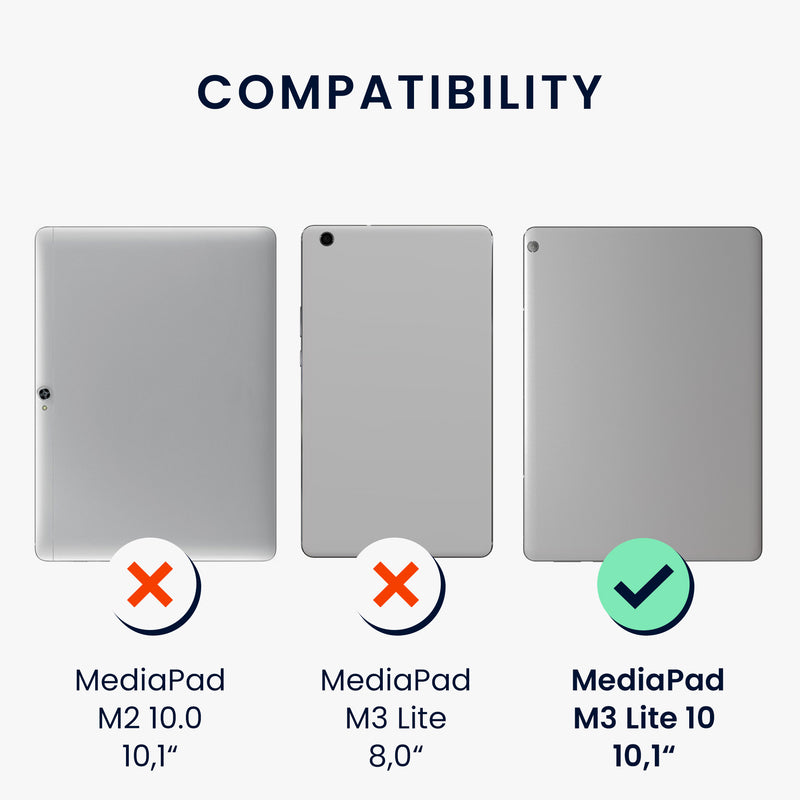 kwmobile Schutzhülle kompatibel mit Huawei MediaPad M3 Lite 10 - Hülle 360° Tablet Cover Case