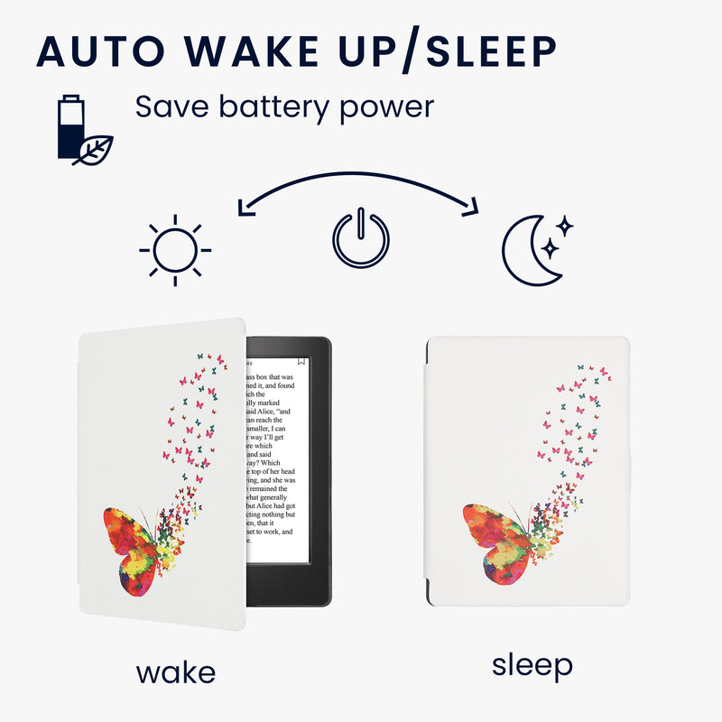 kwmobile Schutzhülle für Kobo Aura H2O Edition 2 Hülle - eReader Flip Case mit Auto Sleep Funktion - Eule Schlaf