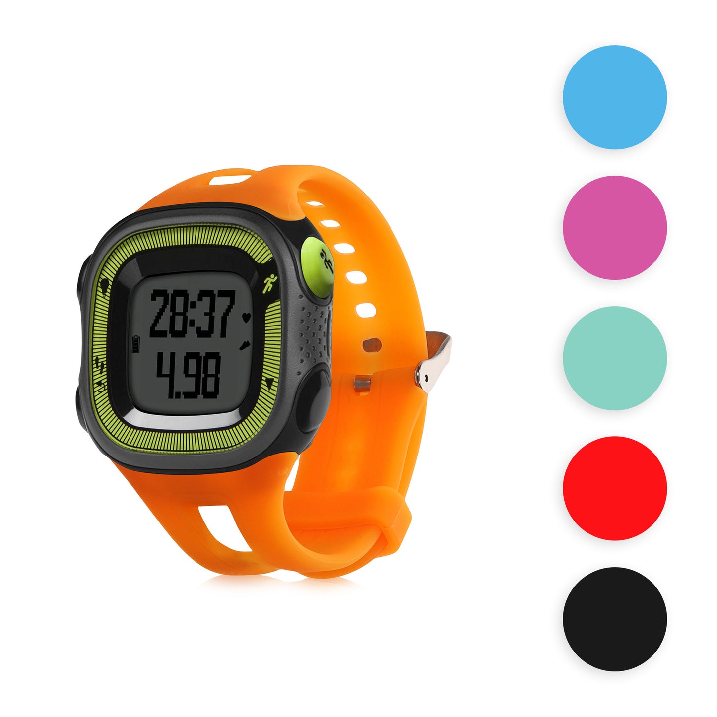 kwmobile Silikon Uhrenarmband für Garmin Forerunner 10 / 15 (L Size model) Armband - Ersatzarmband für Fitnesstracker - Wechselarmband Smartwatch - Blau matt Blau matt  