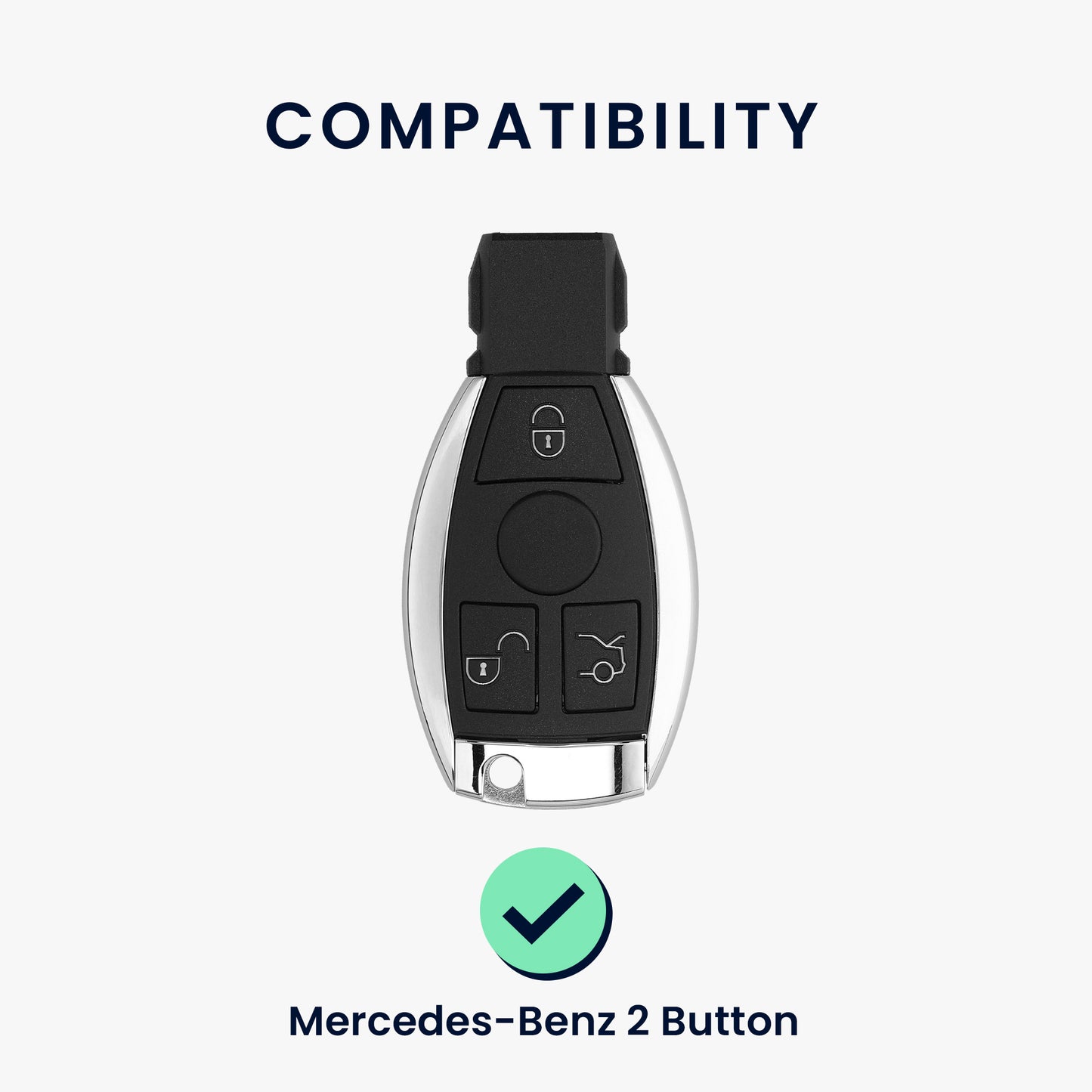 kwmobile Autoschlüssel Hülle kompatibel mit Mercedes Benz 2-Tasten Autoschlüssel (nur Keyless Go) Hülle - Schlüsselhülle Don't touch my Key