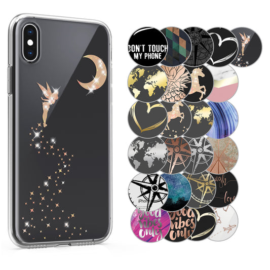 kwmobile Hülle kompatibel mit Apple iPhone X - Handyhülle Silikon Case - Live Laugh Love Rosegold Transparent Rosegold  [dsg22]