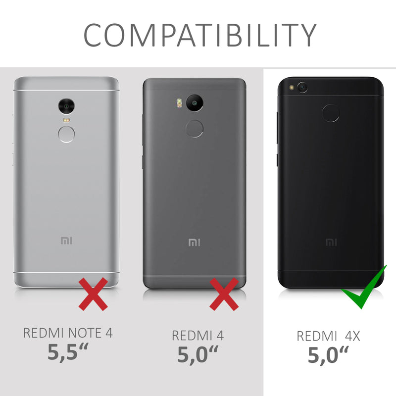 kwmobile Wallet Case kompatibel mit Xiaomi Redmi 4X - Hülle mit Ständer - Handyhülle Kartenfächer