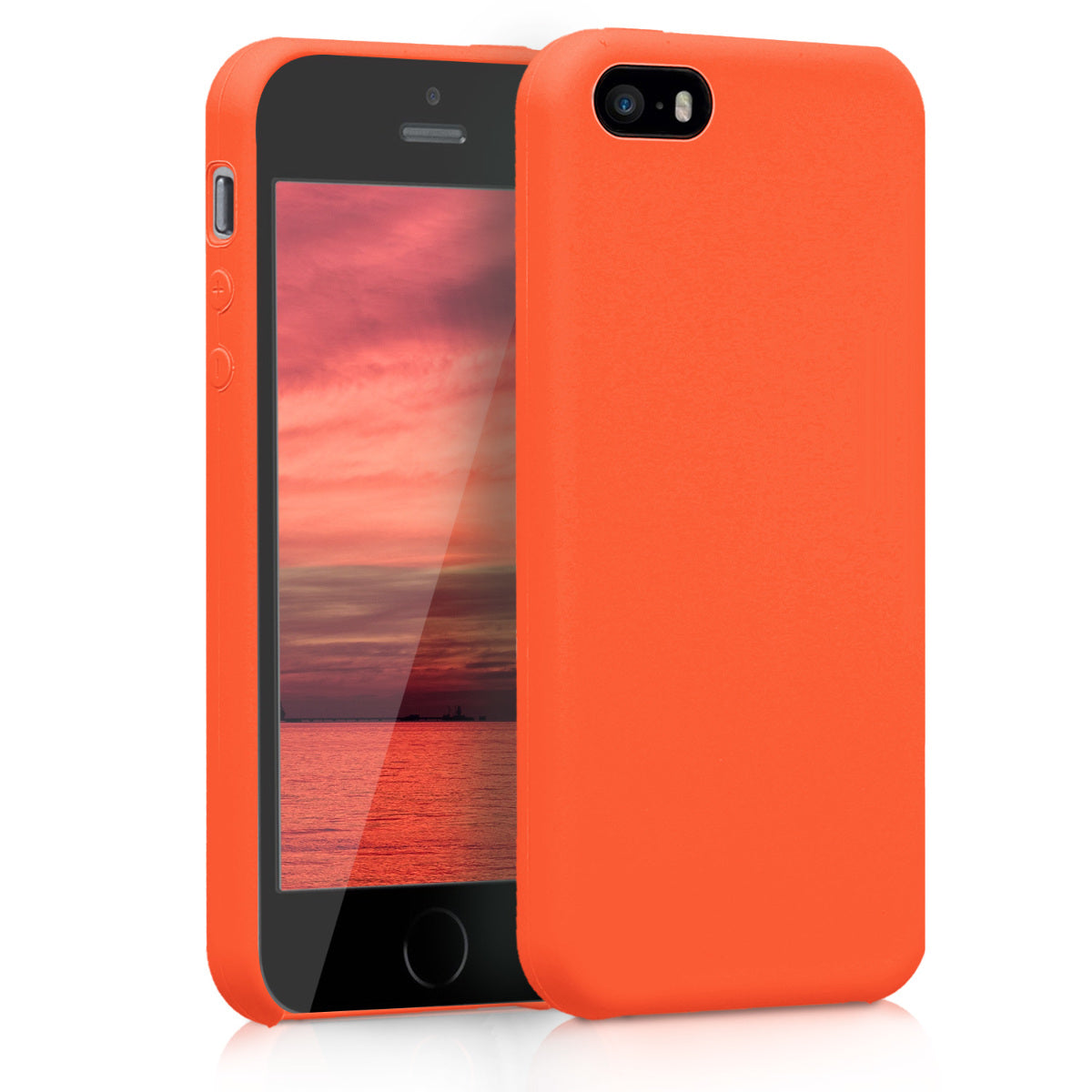 kwmobile Handyhülle für Apple iPhone SE (1.Gen 2016) / iPhone 5 / iPhone 5S Hülle - Case Silikon - Kabelloses Laden - Schutzhülle Cover