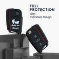 kwmobile Autoschlüssel Hülle kompatibel mit VW Golf 7 MK7 3-Tasten Autoschlüssel Hülle - Schlüsselhülle Don't touch my Key