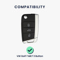 kwmobile Autoschlüssel Hülle kompatibel mit VW Golf 7 MK7 3-Tasten Autoschlüssel Hülle - Schlüsselhülle Don't touch my Key