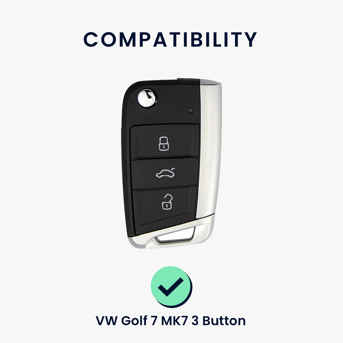 kwmobile Autoschlüssel Hülle kompatibel mit VW Golf 7 MK7 3-Tasten Autoschlüssel Hülle - Schlüsselhülle Don't touch my Key