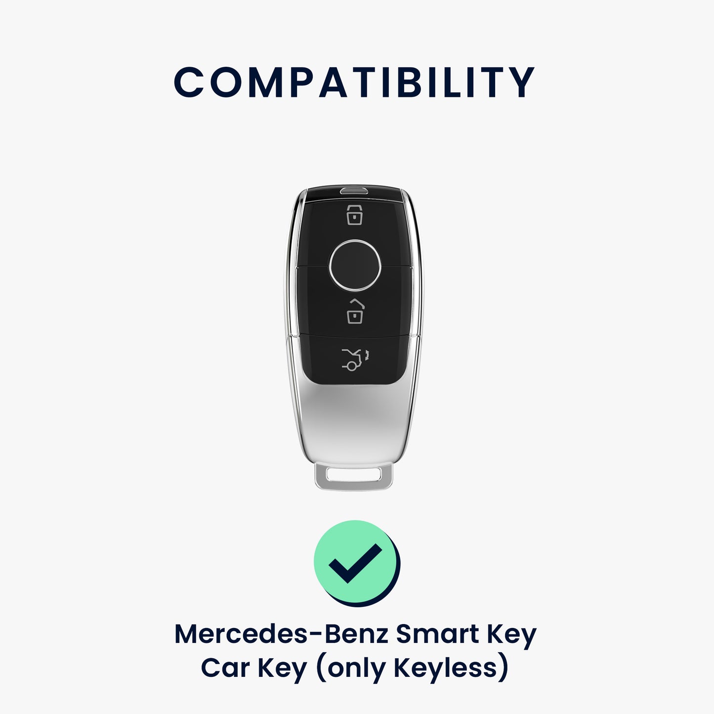 kwmobile Autoschlüssel Hülle kompatibel mit Mercedes Benz Smart Key Autoschlüssel (nur Keyless)