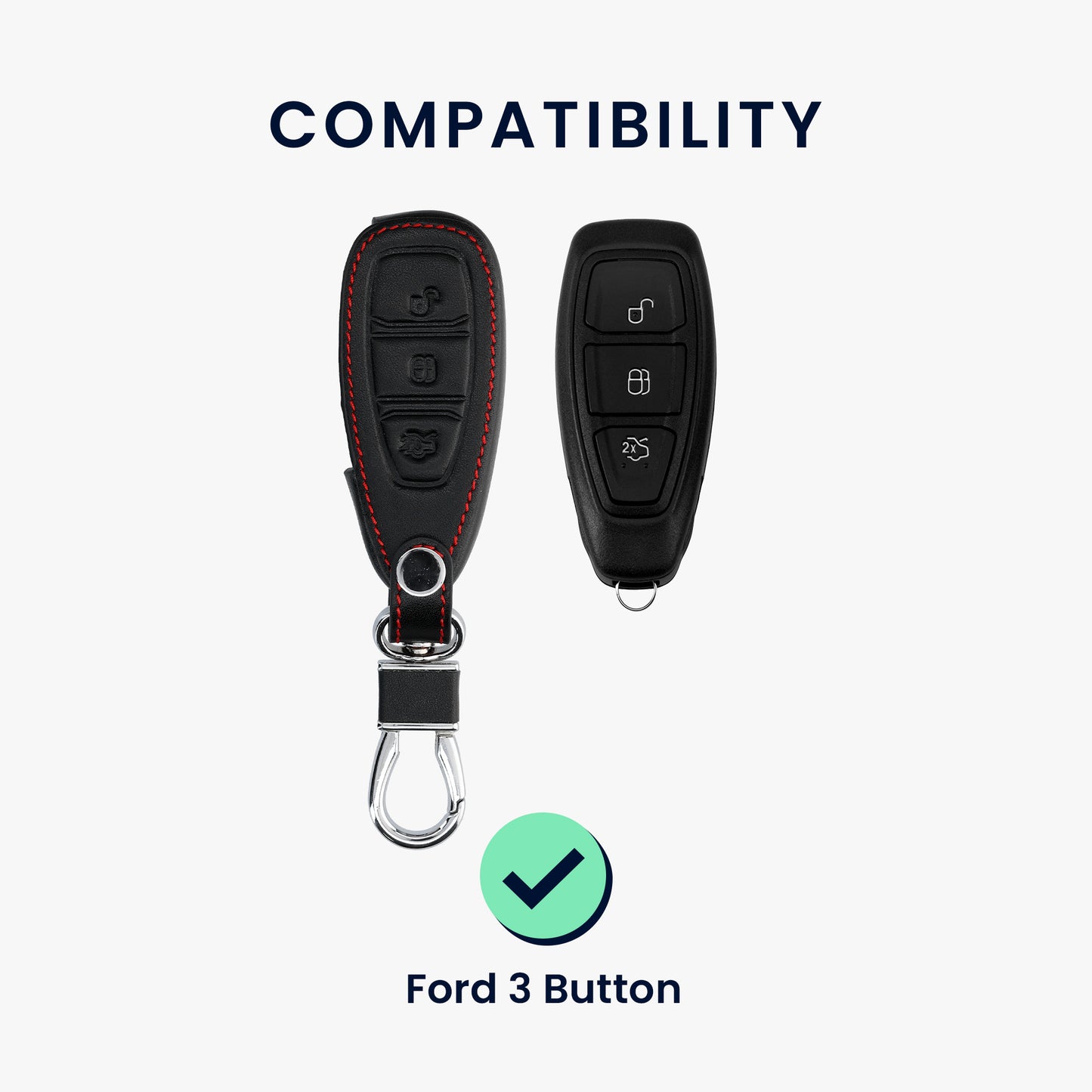 kwmobile Autoschlüssel Hülle kompatibel mit Ford 3-Tasten Autoschlüssel Keyless Go