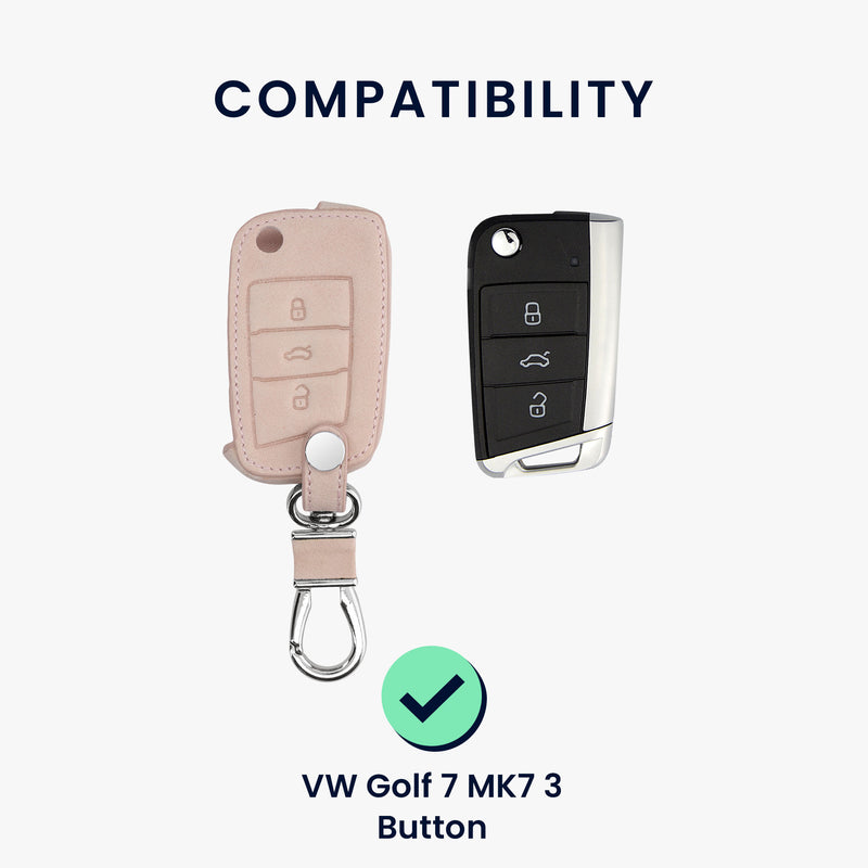 Kunstleder Hülle kompatibel mit VW Golf 7 MK7 Autoschlüssel