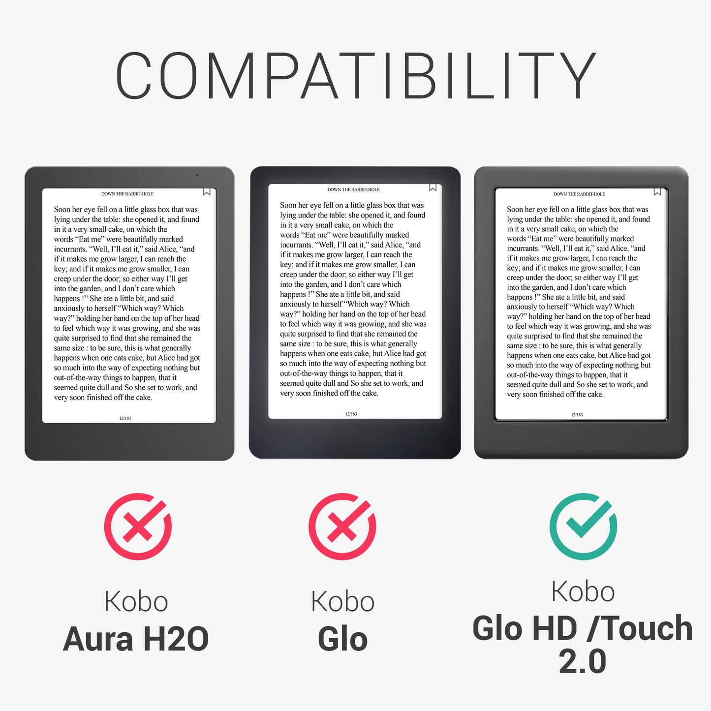 kwmobile Hülle kompatibel mit Kobo Glo HD / Touch 2.0 Schutzhülle Cover Case