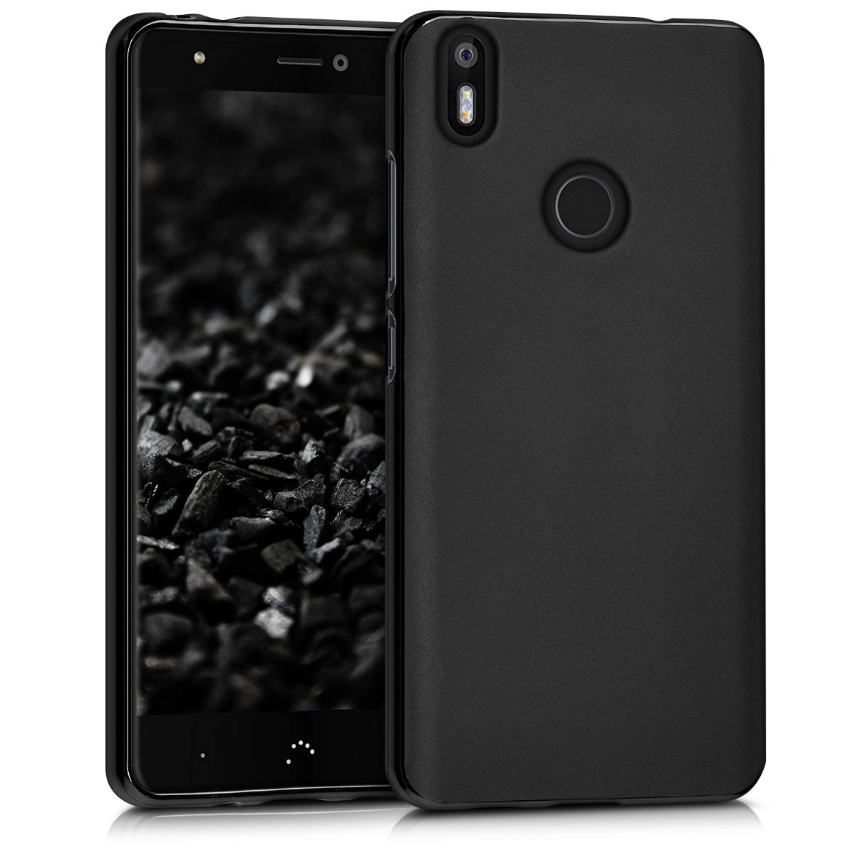 kwmobile Hülle kompatibel mit bq Aquaris X / X Pro Hülle - weiches TPU Silikon Case - Cover geeignet für kabelloses Laden - Schwarz matt Schwarz matt  
