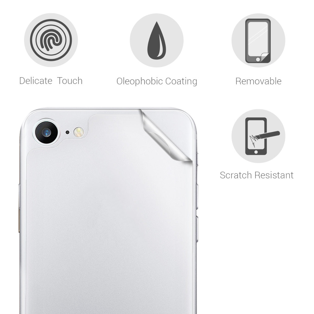 Schutzfolie Rückseite kompatibel mit Apple iPhone 8 / SE (2020)