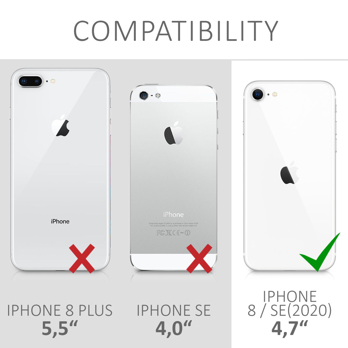 Schutzfolie Rückseite kompatibel mit Apple iPhone 8 / SE (2020)