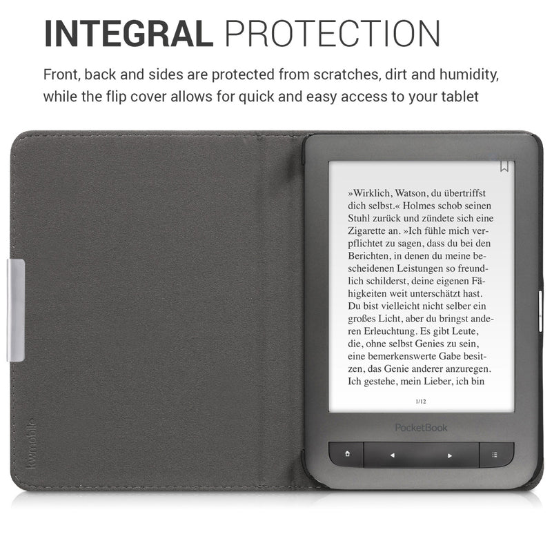 kwmobile Hülle kompatibel mit Pocketbook Touch Lux 3/Basic Lux/Basic Touch 2 eReader Schutzhülle Cover Case