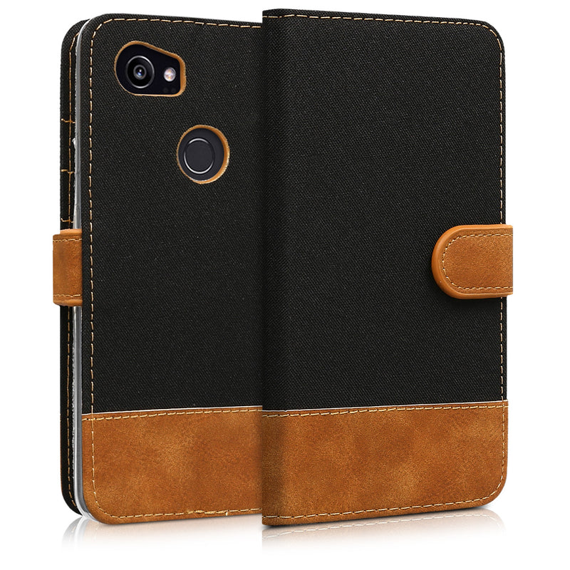 kwmobile Wallet Case kompatibel mit Google Pixel 2 XL - Hülle mit Ständer - Handyhülle Kartenfächer