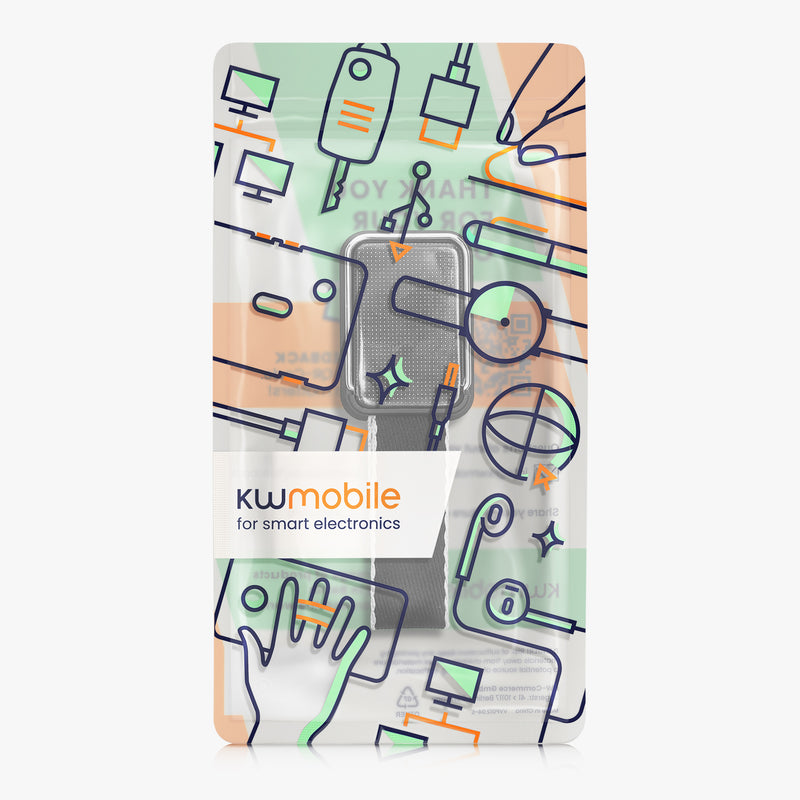 kwmobile Smartphone Fingerhalter Griff mit Ständer - Finger Halter für magnetische Autohalterungen - Selbstklebende Handy Fingerhalterung