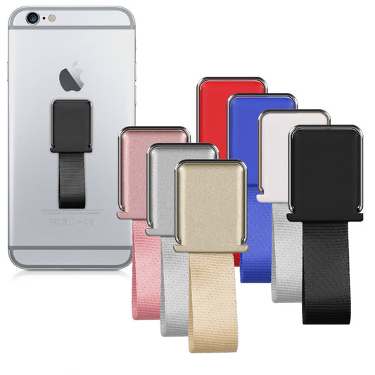 kwmobile Smartphone Fingerhalter Griff mit Ständer - Finger Halter für magnetische Autohalterungen - Selbstklebende Handy Fingerhalterung Schwarz Schwarz  