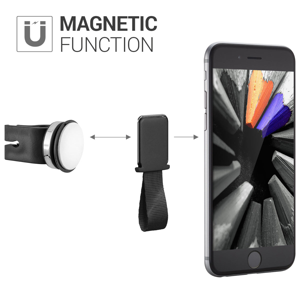 kwmobile Smartphone Fingerhalter Griff mit Ständer - Finger Halter für magnetische Autohalterungen - Selbstklebende Handy Fingerhalterung