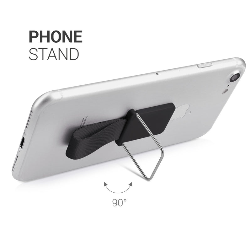 kwmobile Smartphone Fingerhalter Griff mit Ständer - Finger Halter für magnetische Autohalterungen - Selbstklebende Handy Fingerhalterung