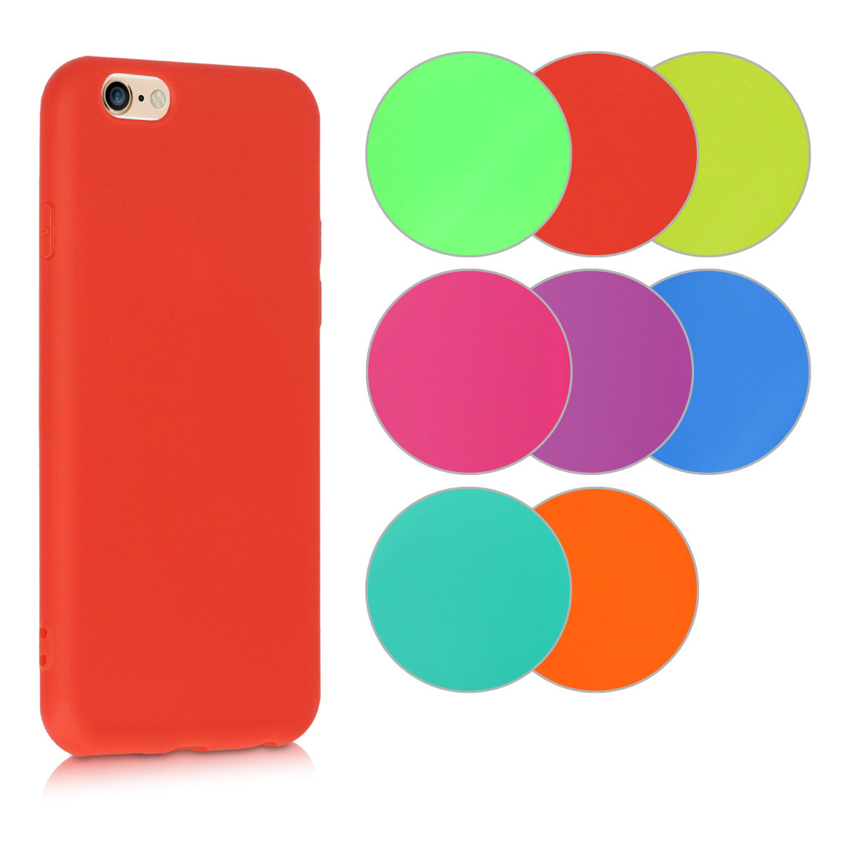 kwmobile Hülle kompatibel mit Apple iPhone 6 / 6S Hülle - weiches TPU Silikon Case - Cover geeignet für kabelloses Laden - Neon Orange Neon Orange  