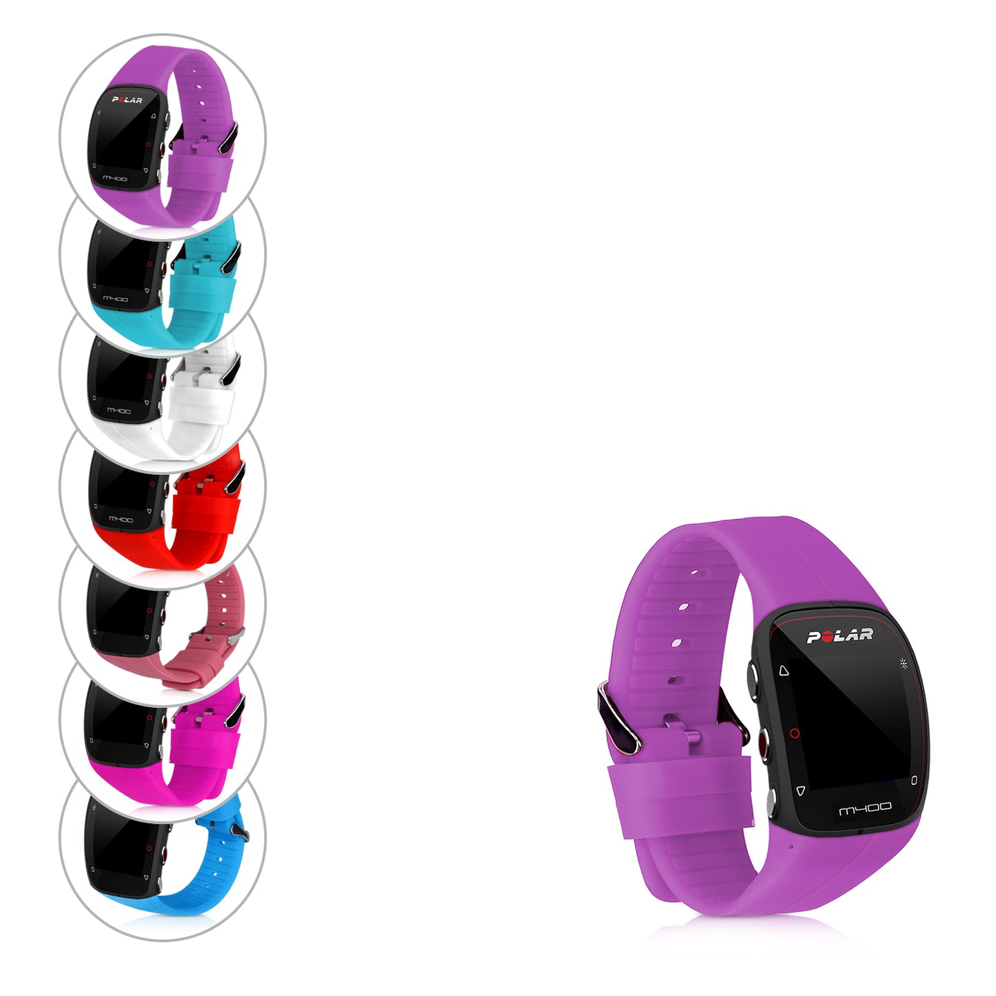 kwmobile Armband kompatibel mit Polar M400 / M430 Armband - Fitnesstracker Sportarmband Band aus TPU und Silikon Schwarz  