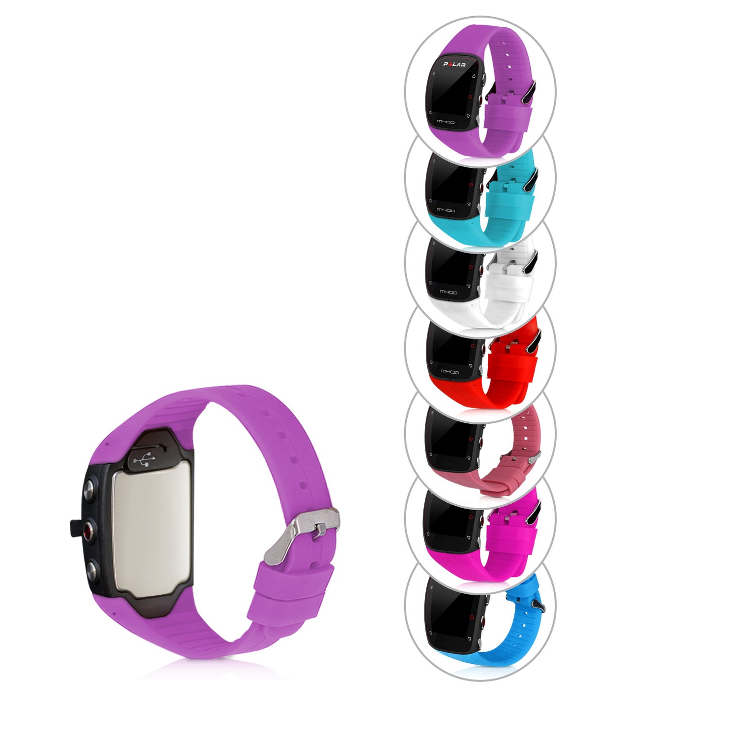 kwmobile Armband kompatibel mit Polar M400 / M430 Armband - Fitnesstracker Sportarmband Band aus Silikon