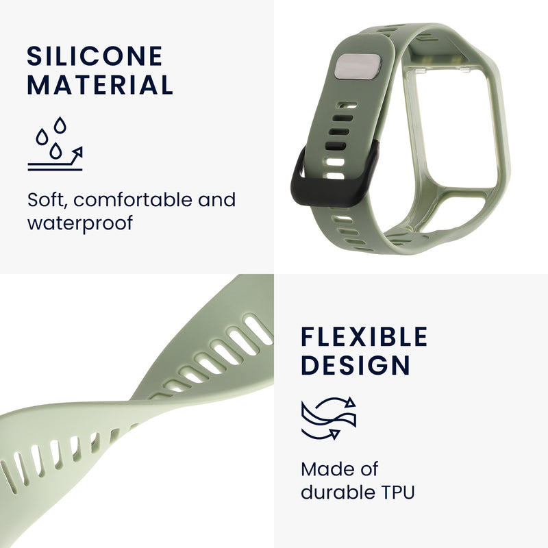 kwmobile Silikon Uhrenarmband für TomTom Adventurer/Runner 3/Spark 3/Golfer 2 Armband Ersatzarmband für Fitnesstracker Wechselarmband Smartwatch