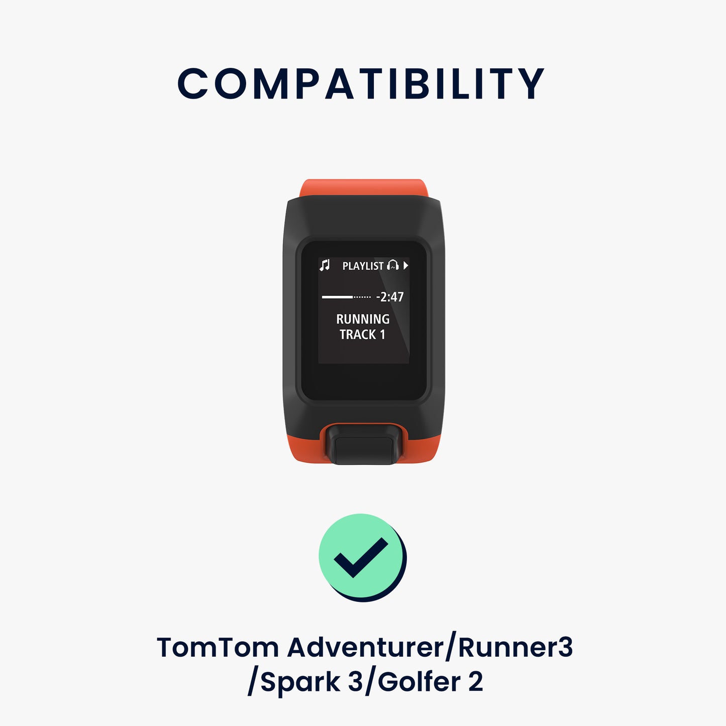 kwmobile Silikon Uhrenarmband für TomTom Adventurer/Runner 3/Spark 3/Golfer 2 Armband Ersatzarmband für Fitnesstracker Wechselarmband Smartwatch