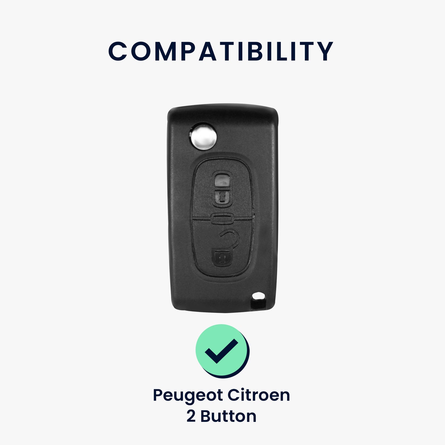 kwmobile Autoschlüssel Hülle kompatibel mit Peugeot Citroen 2-Tasten Klapp Autoschlüssel
