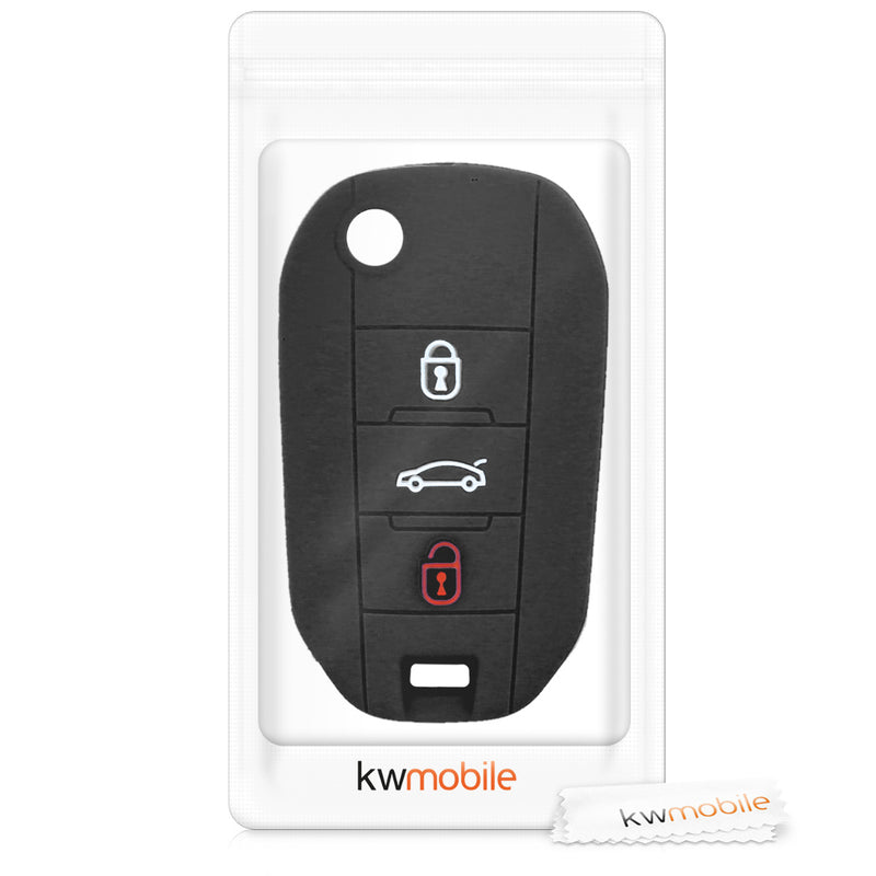 kwmobile Autoschlüssel Hülle kompatibel mit Peugeot Citroen 3-Tasten Klapp Autoschlüssel - Schlüsselhülle