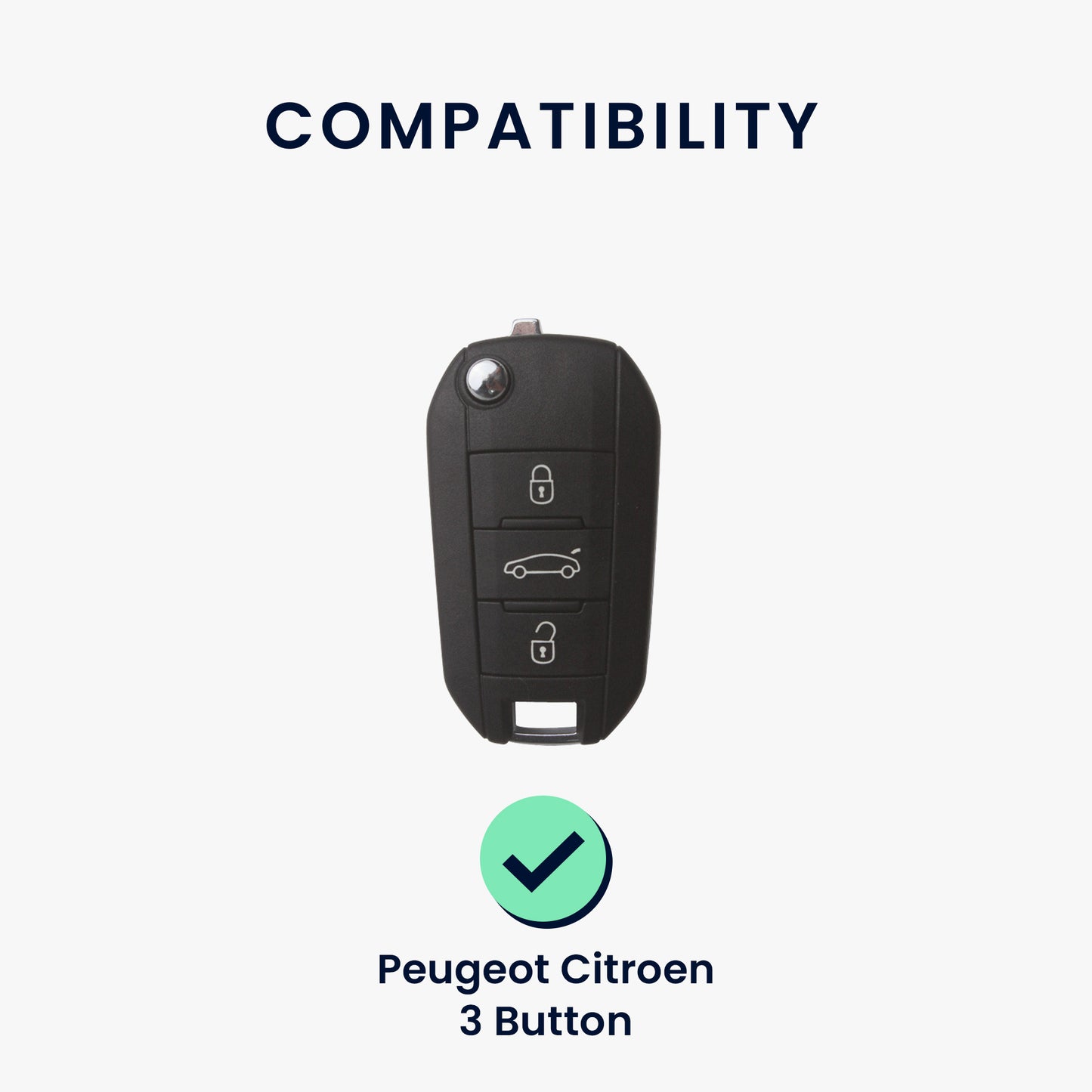 kwmobile Autoschlüssel Hülle kompatibel mit Peugeot Citroen 3-Tasten Klapp Autoschlüssel - Schlüsselhülle