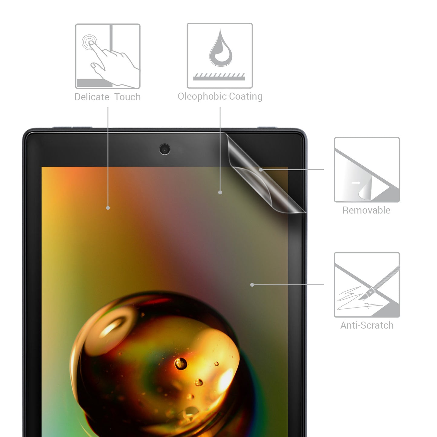 2x Folie kompatibel mit Amazon Fire HD 10 (2017/2019)