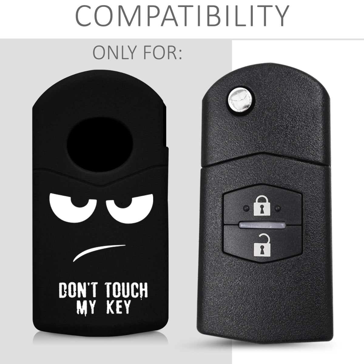 kwmobile Autoschlüssel Hülle kompatibel mit Mazda 2-Tasten Autoschlüssel Hülle - Schlüsselhülle Don't touch my Key
