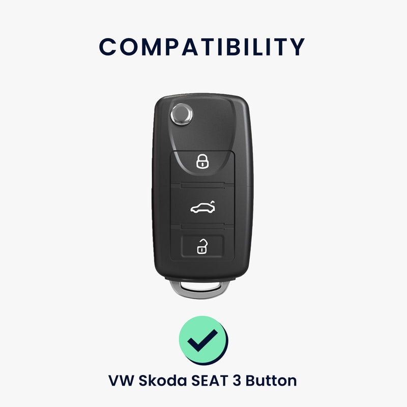 kwmobile Autoschlüssel Schutzhülle kompatibel mit VW Skoda Seat 3-Tasten Autoschlüssel Hülle