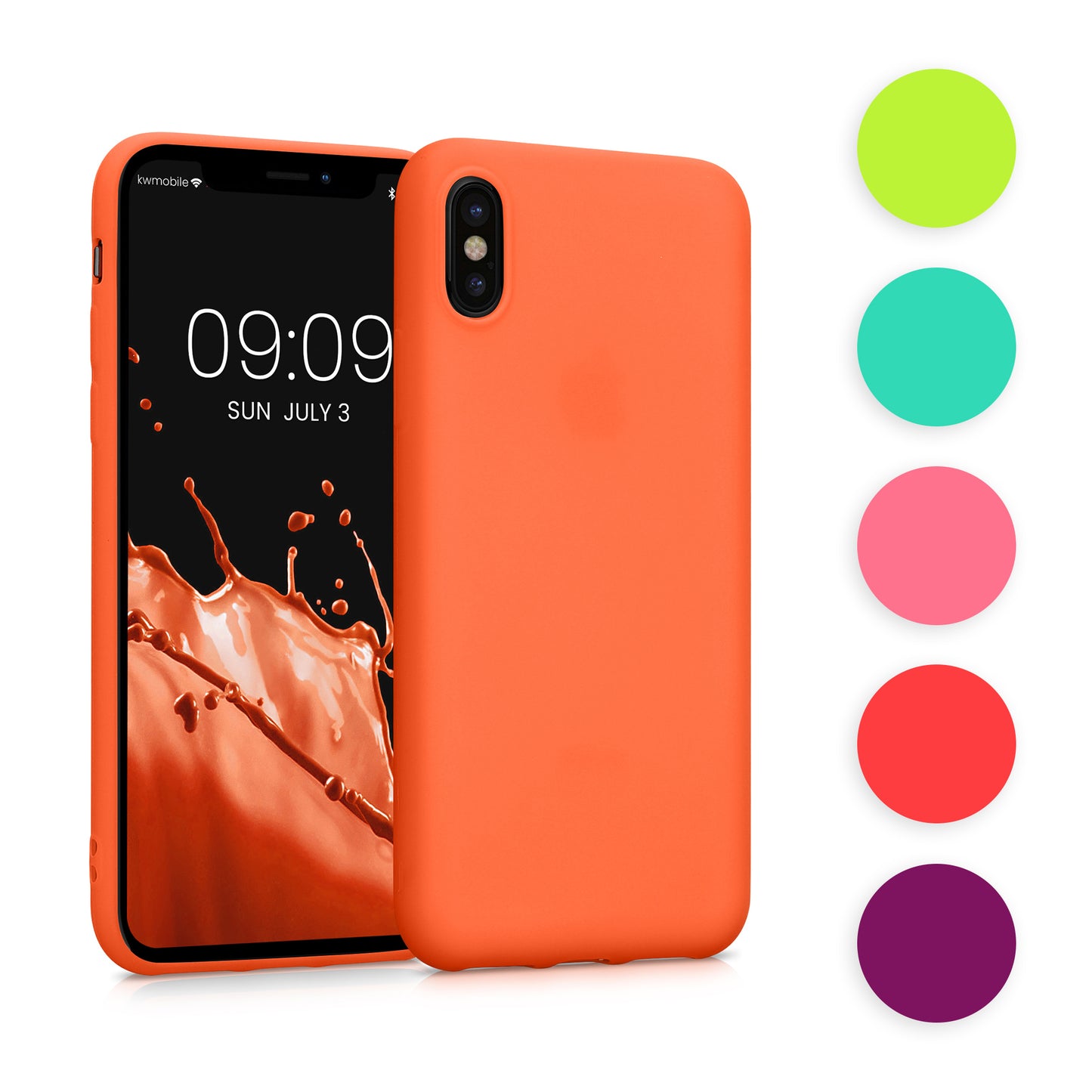 kwmobile Hülle kompatibel mit Apple iPhone X Hülle - weiches TPU Silikon Case - Cover geeignet für kabelloses Laden - Neon Pink Neon Pink  