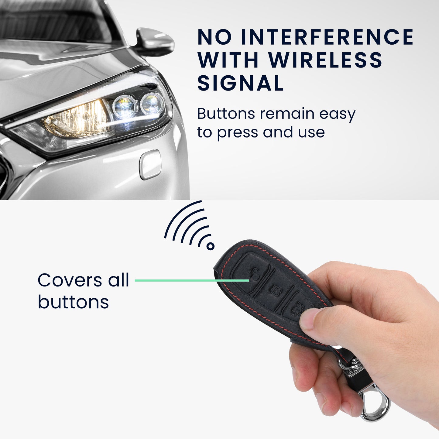 kwmobile Autoschlüssel Hülle kompatibel mit Ford 3-Tasten Autoschlüssel Keyless Go - Schutzhülle Schlüsselhülle Don't touch my Key