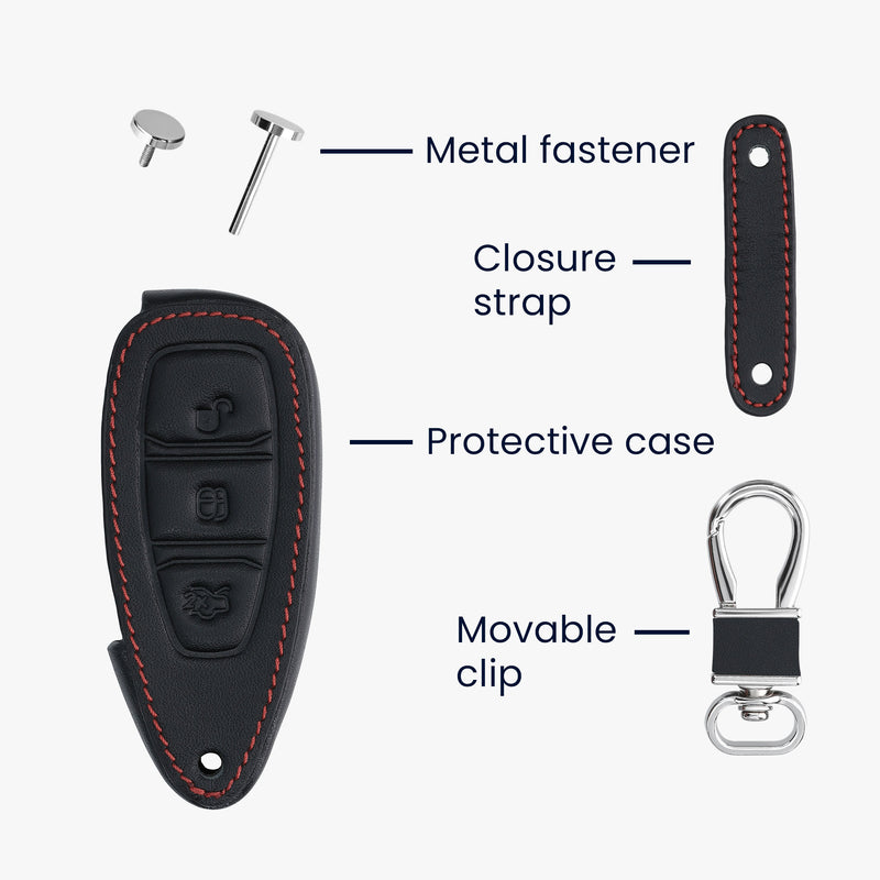 kwmobile Autoschlüssel Hülle kompatibel mit Ford 3-Tasten Autoschlüssel Keyless Go - Schutzhülle Schlüsselhülle Don't touch my Key