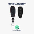 kwmobile Autoschlüssel Hülle kompatibel mit Ford 3-Tasten Autoschlüssel Keyless Go - Schutzhülle Schlüsselhülle Don't touch my Key