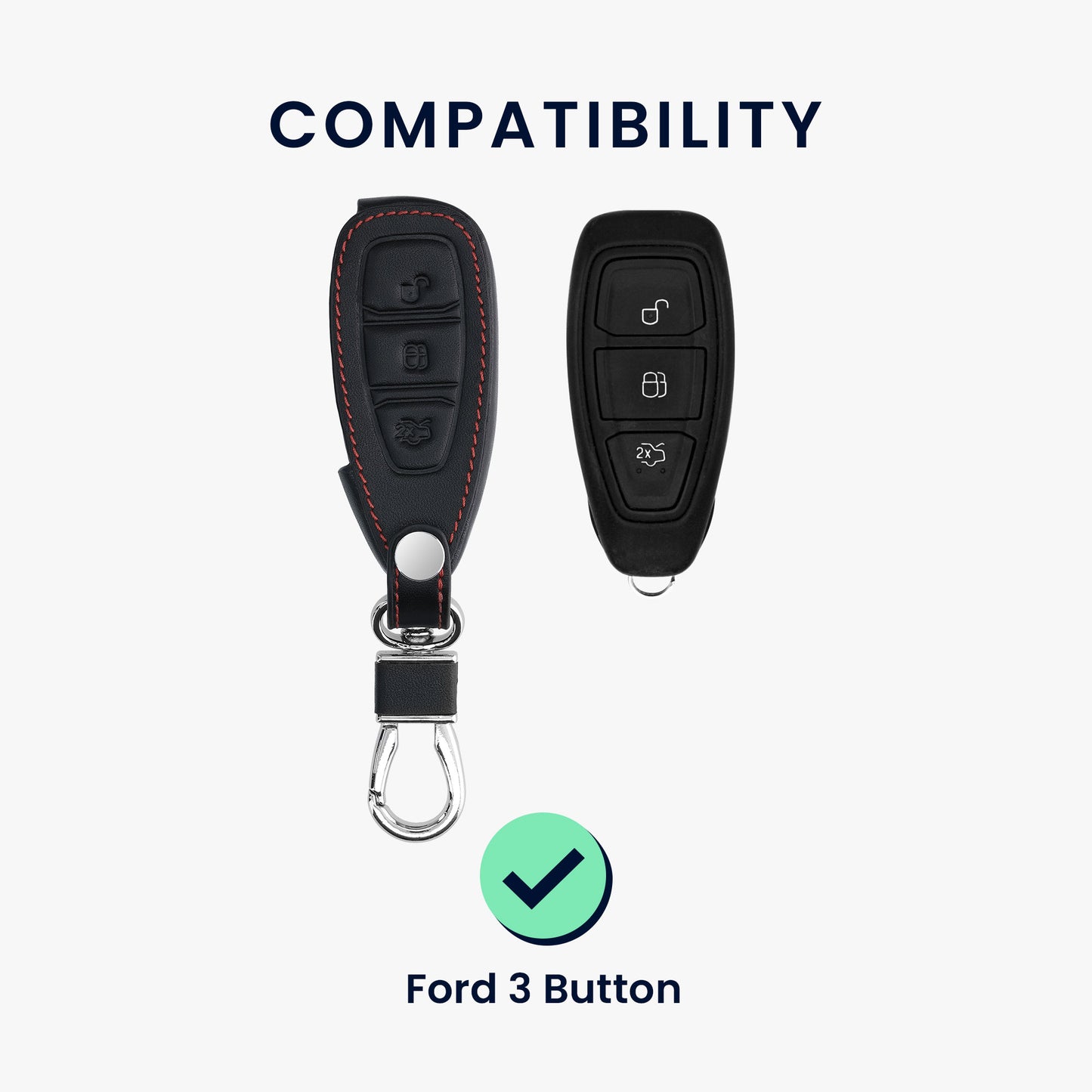 kwmobile Autoschlüssel Hülle kompatibel mit Ford 3-Tasten Autoschlüssel Keyless Go - Schutzhülle Schlüsselhülle Don't touch my Key