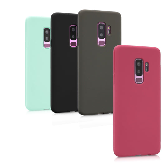 kwmobile Hülle kompatibel mit Samsung Galaxy S9 Plus Hülle - weiches TPU Silikon Case - Cover geeignet für kabelloses Laden - Schwarz matt Schwarz matt  