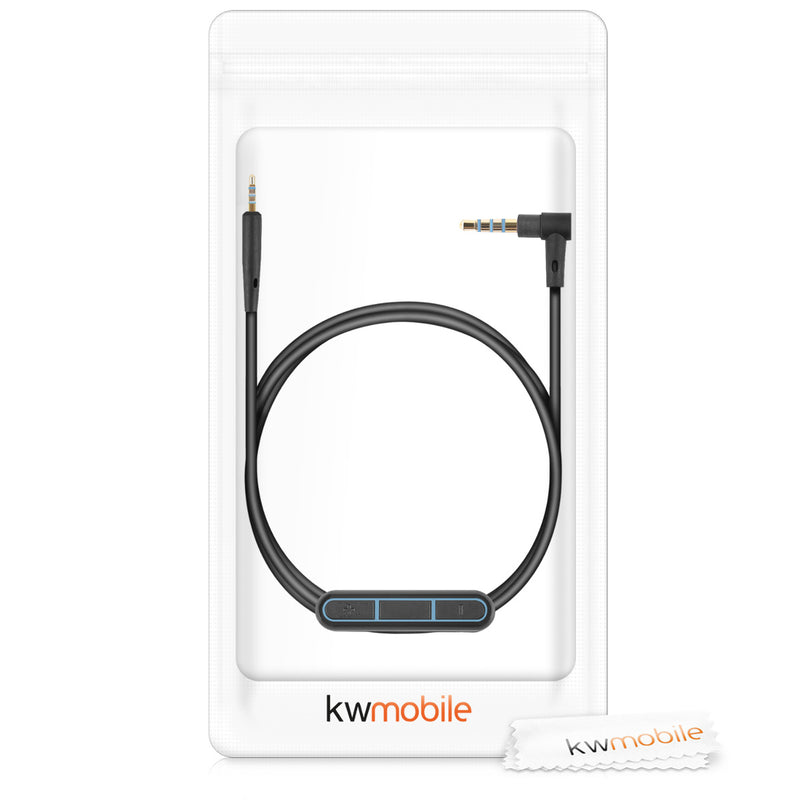 kwmobile Kopfhörerkabel für Bose QuietComfort 35 / 35II / 25 / QC25 / QC35 II / QC35 / On-Ear 2 / OE2 / OE2i / SoundTrue - Ersatz Kabel Mikrofon Lautstärkeregler - 3.5mm Klinke