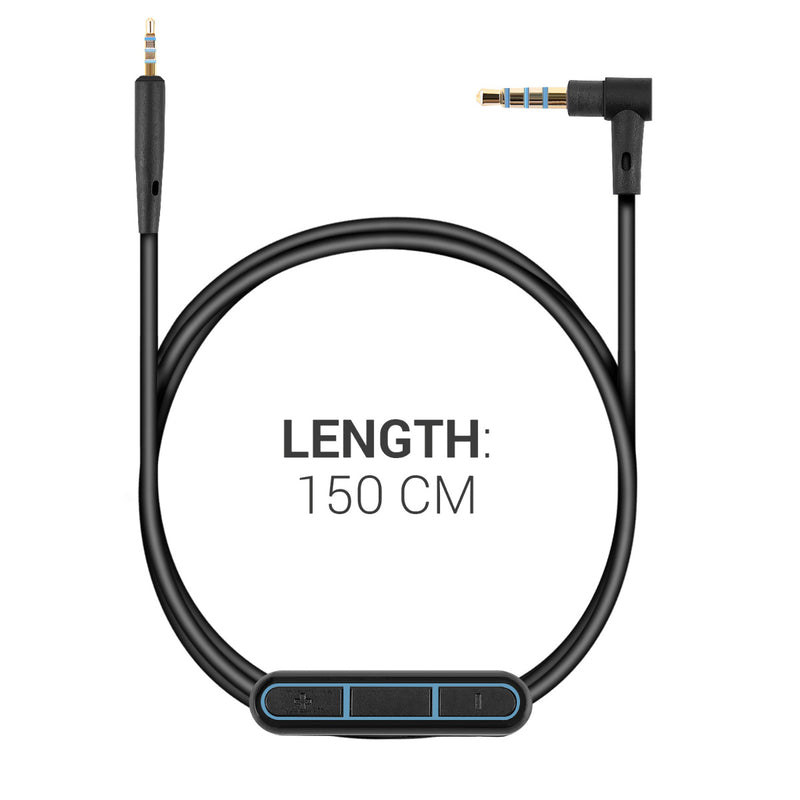 kwmobile Kopfhörerkabel für Bose QuietComfort 35 / 35II / 25 / QC25 / QC35 II / QC35 / On-Ear 2 / OE2 / OE2i / SoundTrue - Ersatz Kabel Mikrofon Lautstärkeregler - 3.5mm Klinke